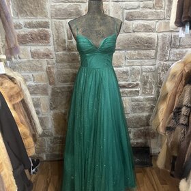 Green Glitter Tulle Gown
