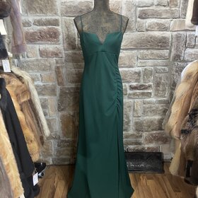 Emerald Sundae Green Split V-Neck Gown, Size XL