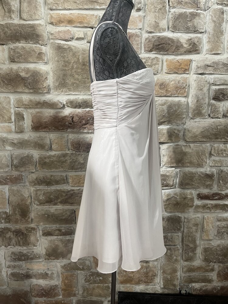Light Gray Jeweled Cocktail Formal Dress,  Size 8
