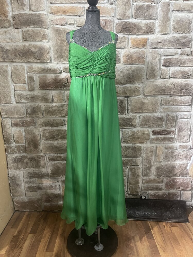 Anny's Bridal Kelly Green Empire Waistline Dress w/Sweetheart Neckline, Size 3XL