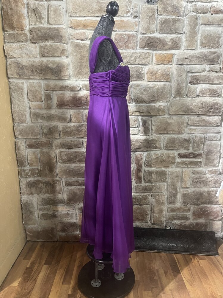Anny's Bridal Purple Empire Waistline Dress w/Sweetheart Neckline, Size L
