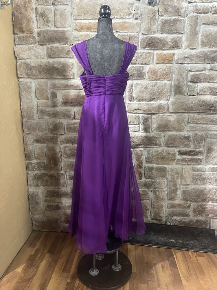 Anny's Bridal Purple Empire Waistline Dress w/Sweetheart Neckline, Size L