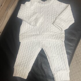 White  2pc Thick Textured Pant Set