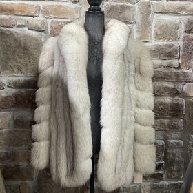 Saga Fox Blue Fox Hip Length Jacket, Size M