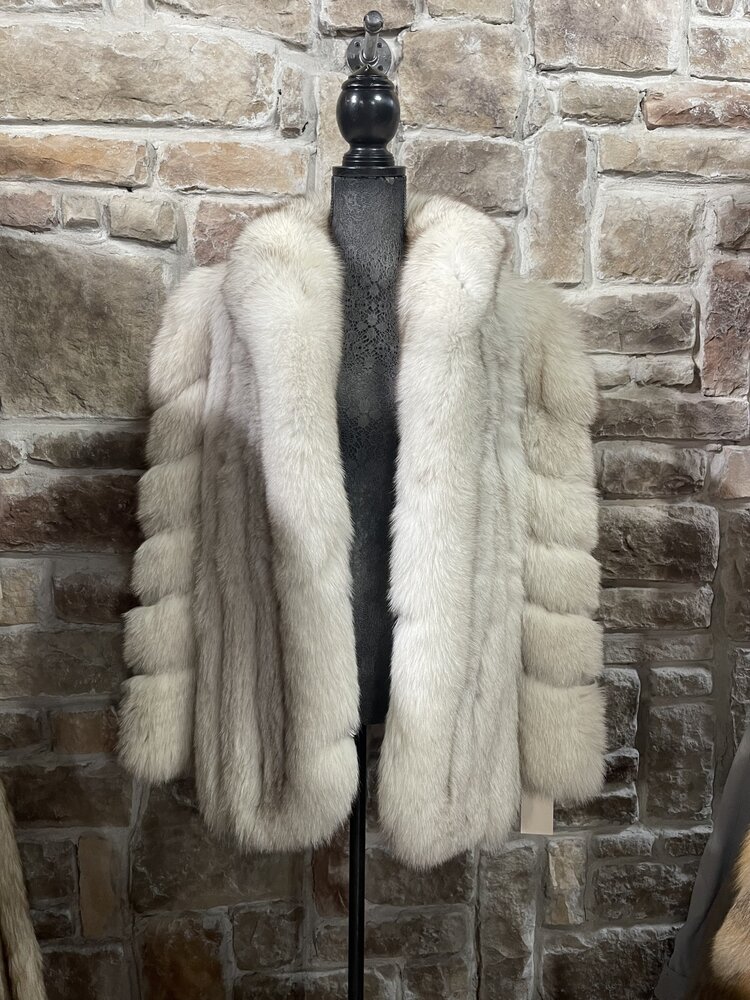 Saga Fox Blue Fox Hip Length Jacket, Size M