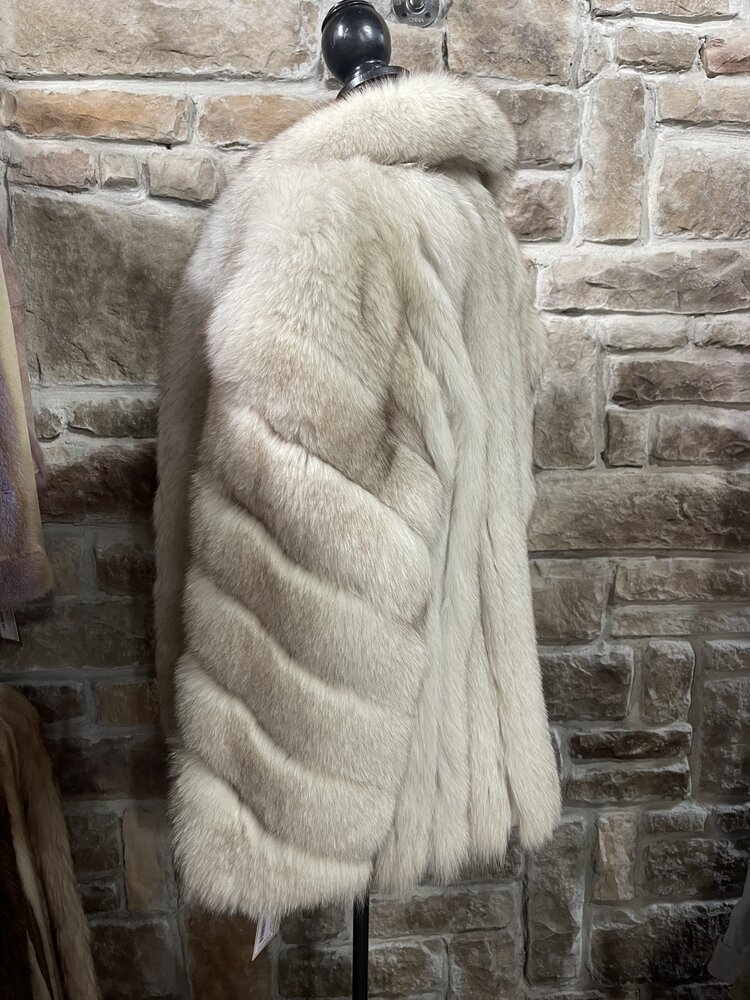 Saga Fox Blue Fox Hip Length Jacket, Size M