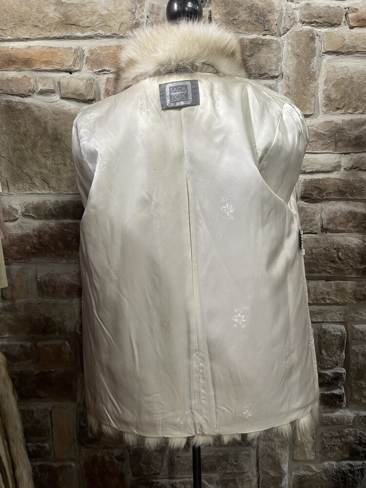 Saga Fox Blue Fox Hip Length Jacket, Size M