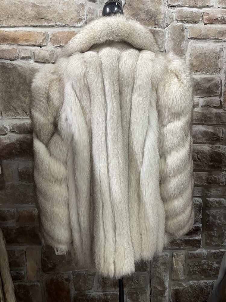 Saga Fox Blue Fox Hip Length Jacket, Size M