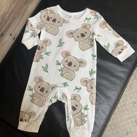 White Jumpsuit w/ Koala Print