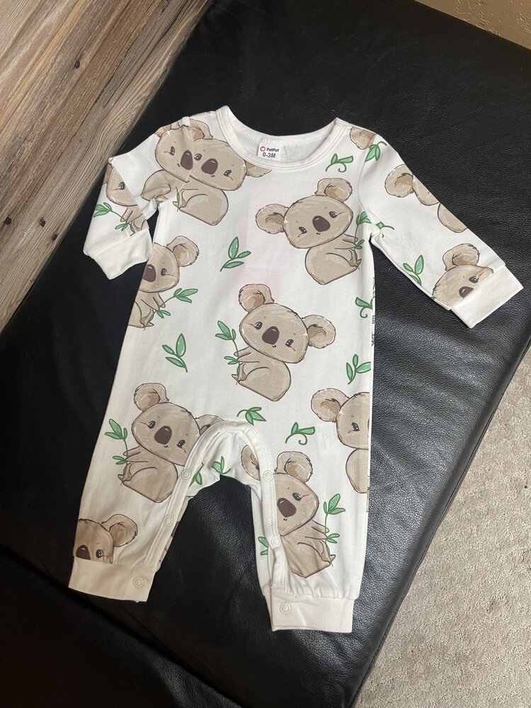 White Jumpsuit w/ Koala Print