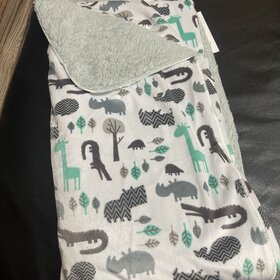 Gray Animal Print Soft Plush Blanket