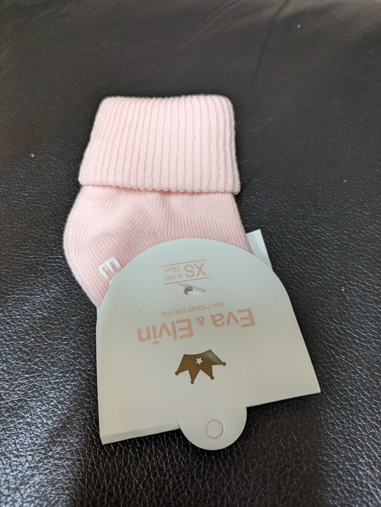 Pink Triple Cuff Sock, Size 0-18M