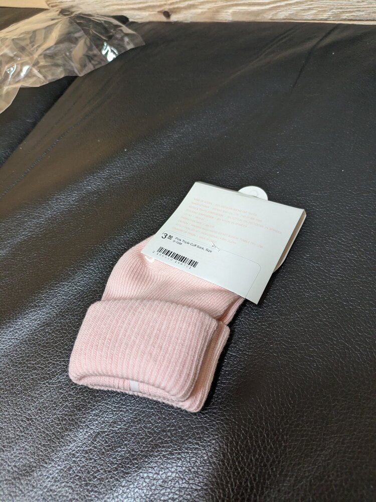 Pink Triple Cuff Sock, Size 0-18M