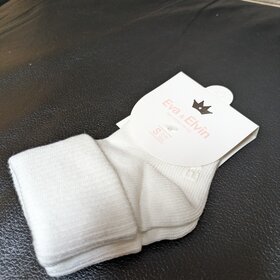 White Triple Cuff Socks , Size 0-18M