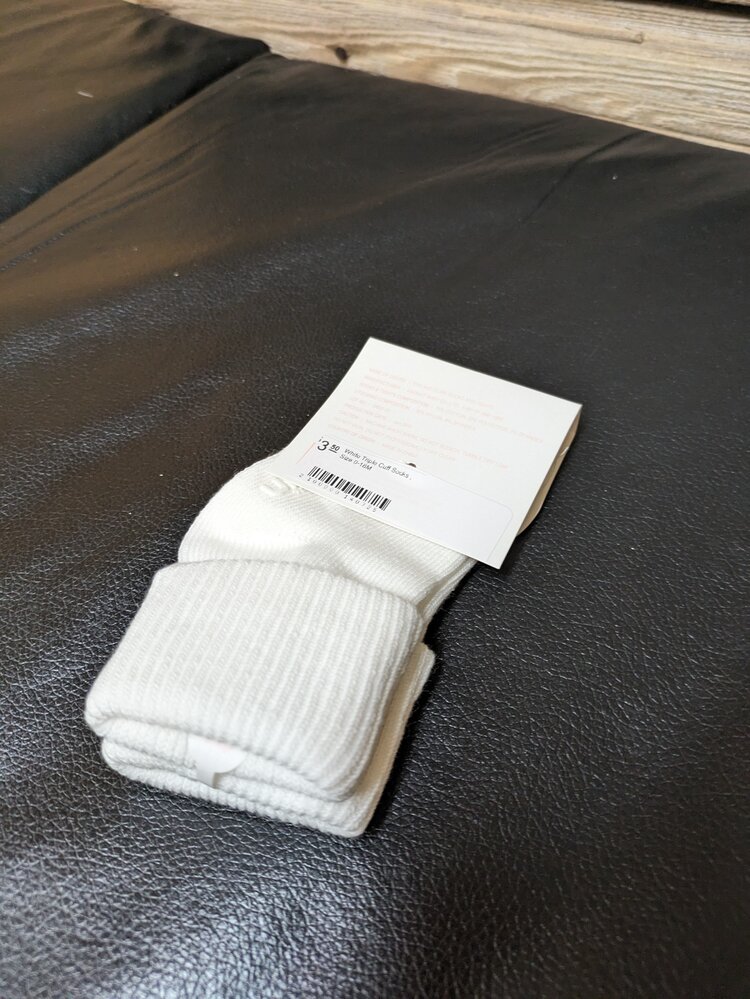 White Triple Cuff Socks , Size 0-18M