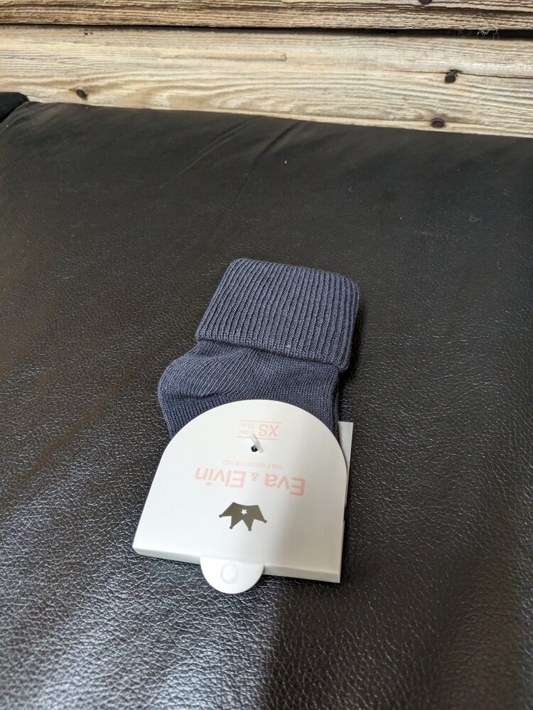 Navy Triple Cuff Socks, Size 0-18M