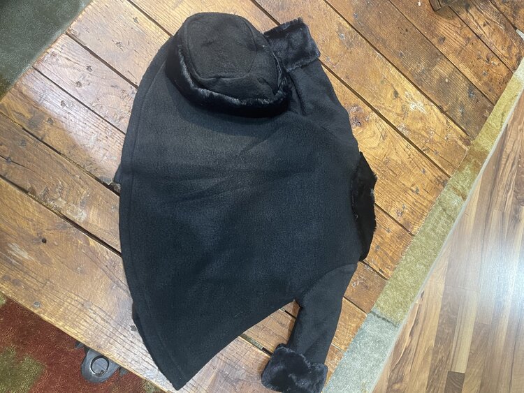 Black Fleece Cape Baby Coat and Hat