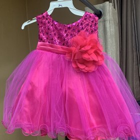 Fuchsia Sequin Baby Party Dress