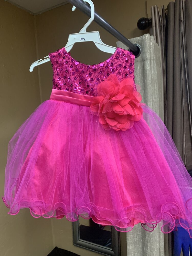 Fuchsia Sequin Baby Party Dress