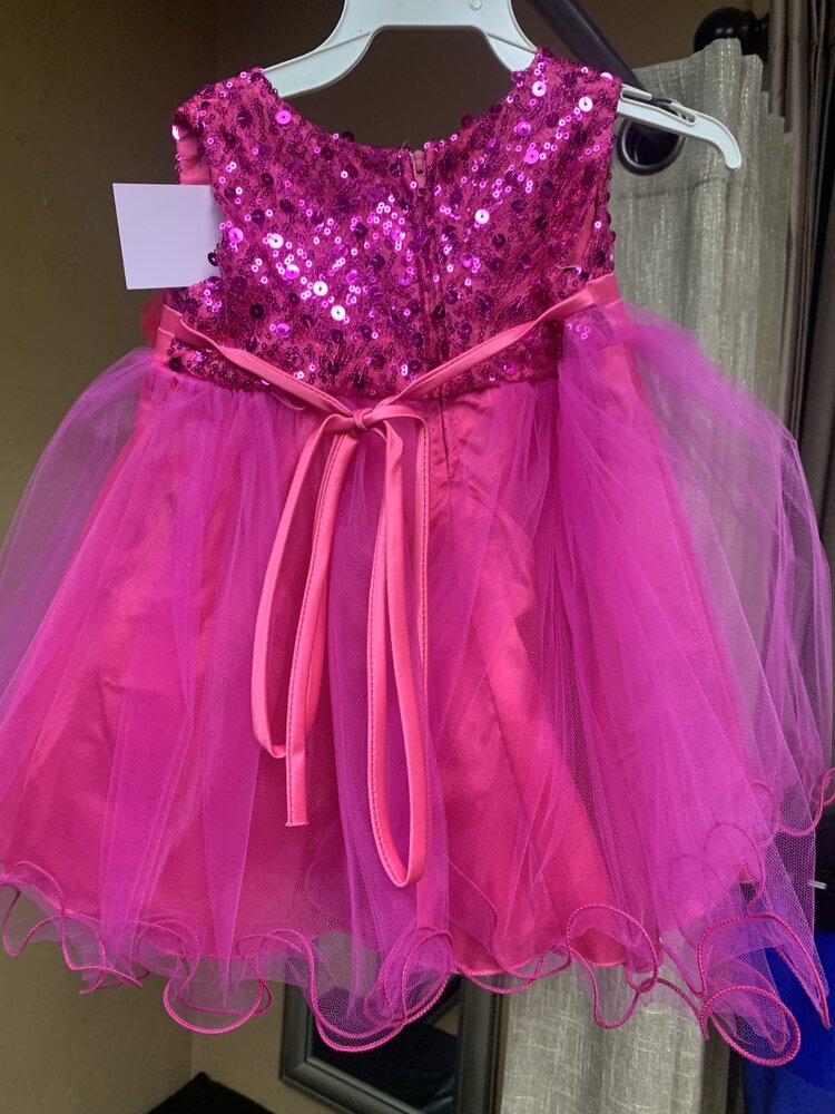Fuchsia Sequin Baby Party Dress