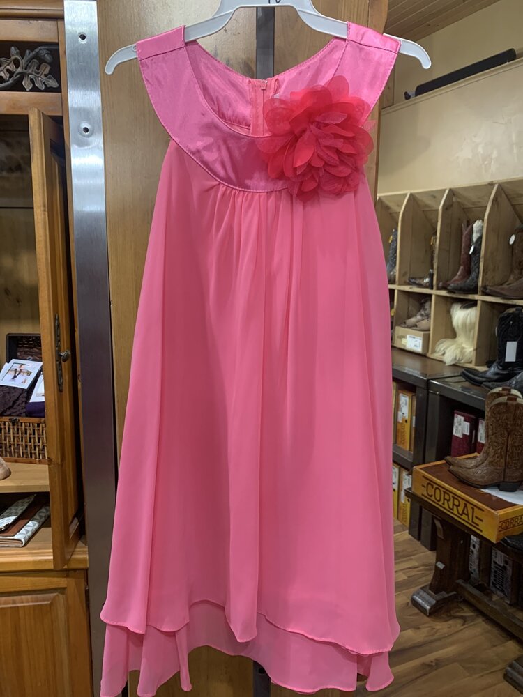Pink Chiffon A-Line Dress, Size 9/10