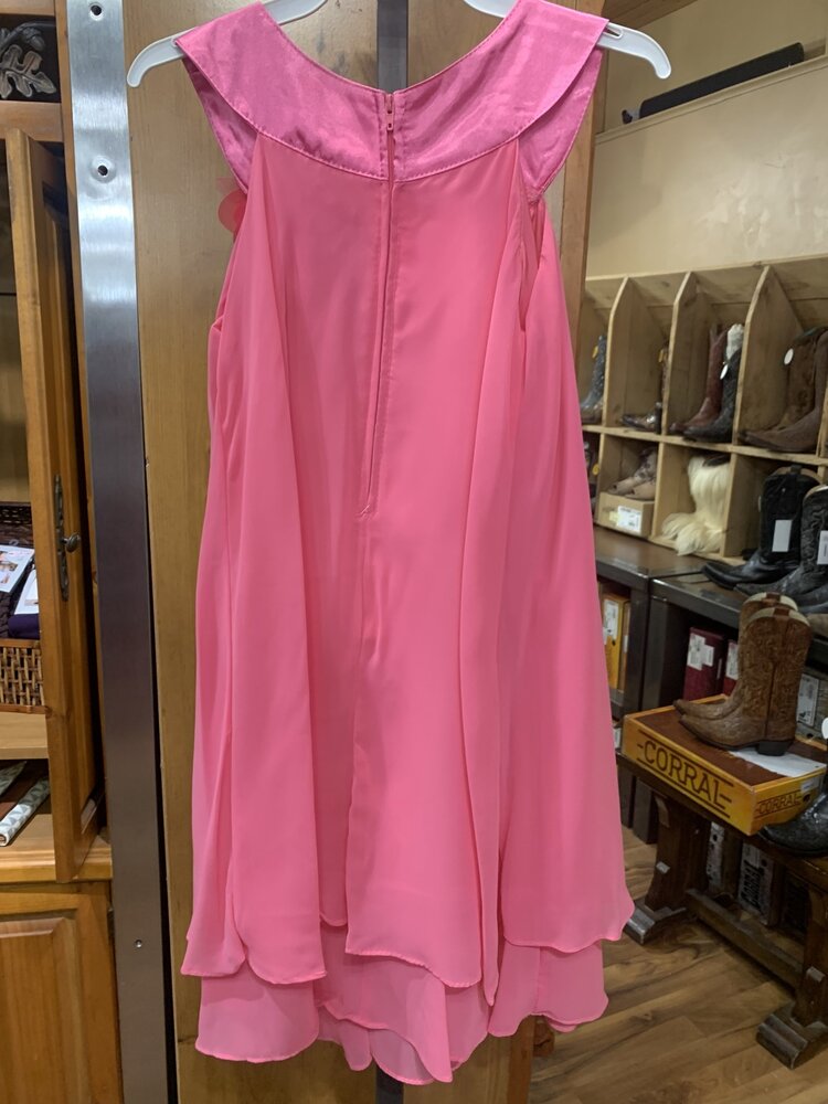 Pink Chiffon A-Line Dress, Size 9/10