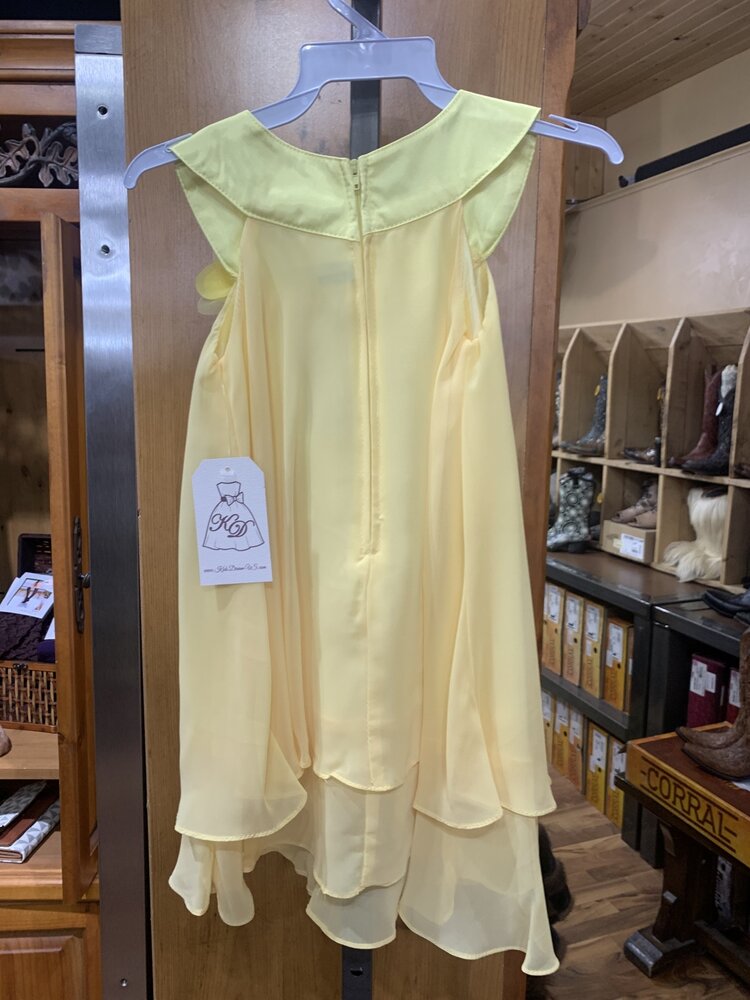 Yellow Chiffon A-Line Dress, Size 3/4