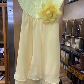 Yellow Chiffon A-Line Dress, Size 3/4