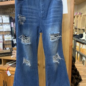 Blue Denim Bell Bottom Pant