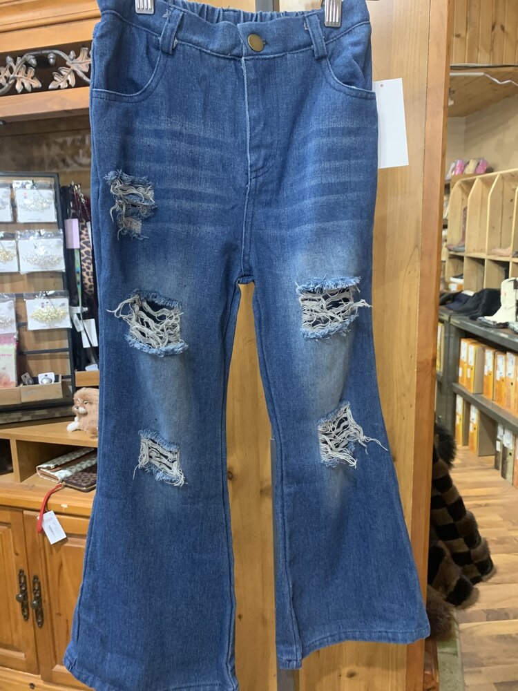 Blue Denim Bell Bottom Pant