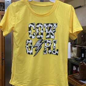 Yellow Cow Girl Shirt with Tassle Skirt