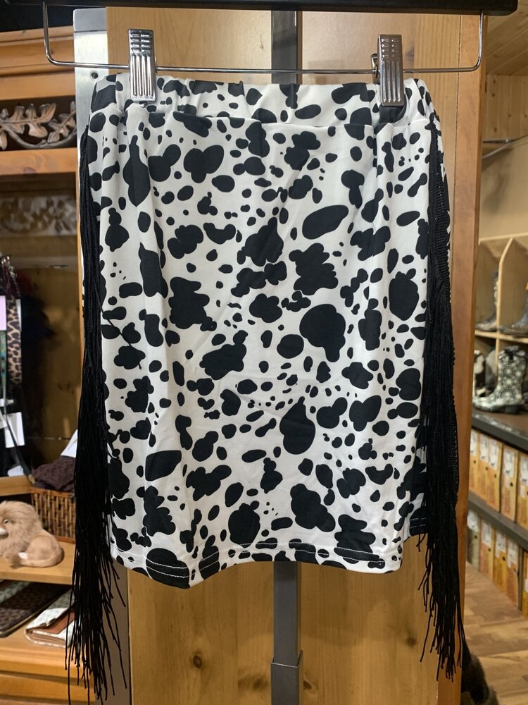 Yellow Cow Girl Shirt with Tassle Skirt