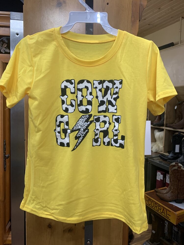 Yellow Cow Girl Shirt with Tassle Skirt