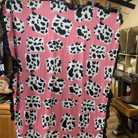Pink Leopard Print Reversible Blanket