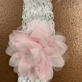 Lace Elastic Mesh Flower Headband, O/S