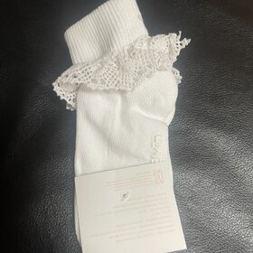White Classic Frill Anklets
