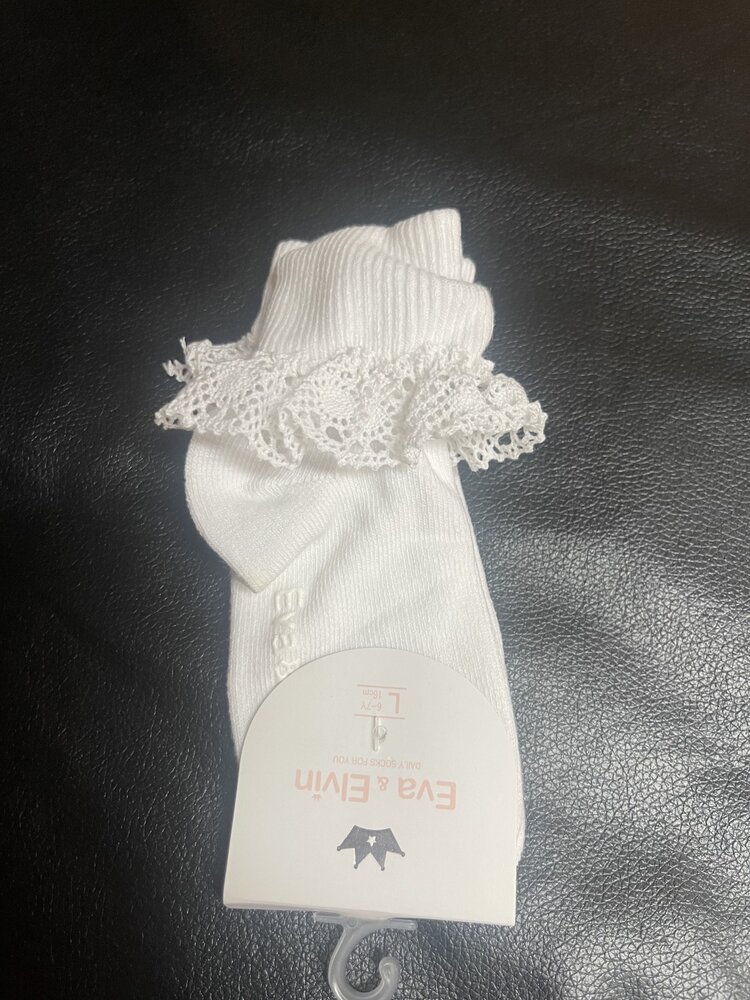 White Classic Frill Anklets