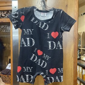 Black I Love Dad Romper