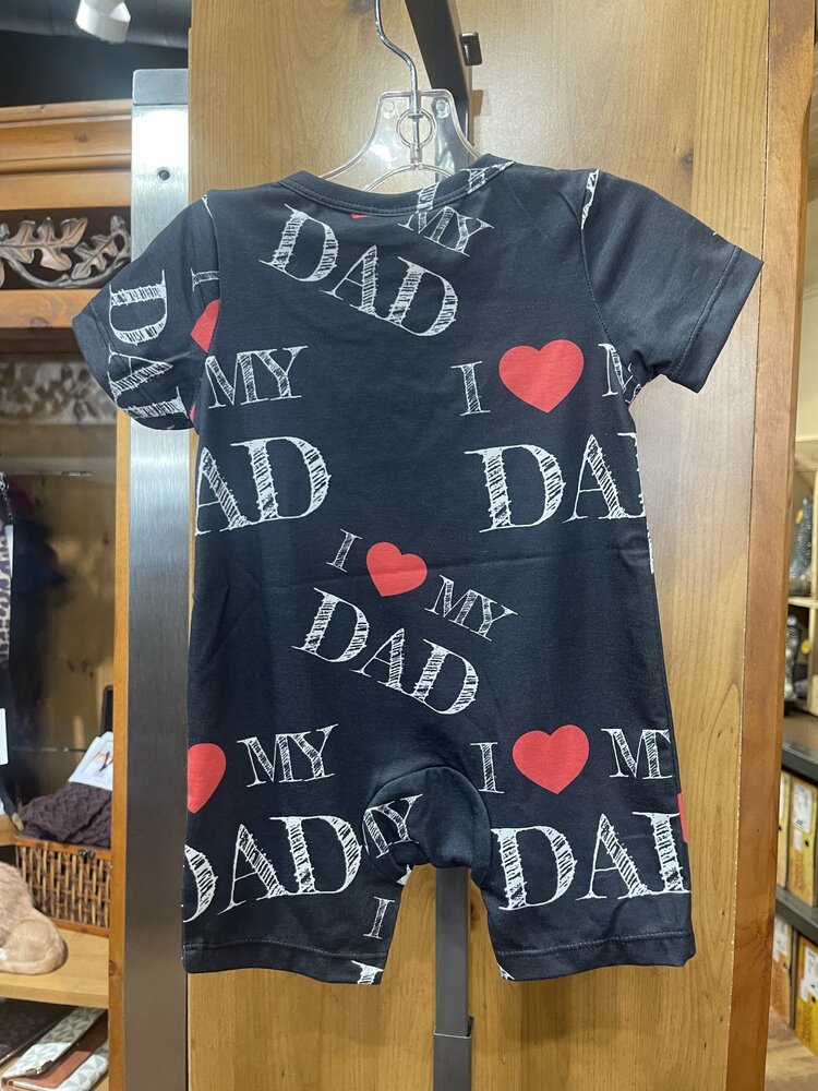 Black I Love Dad Romper