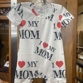 White I Love Mom Romper