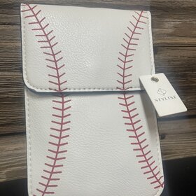 Baseball Cellphone Crossbody Bag with Clear Window