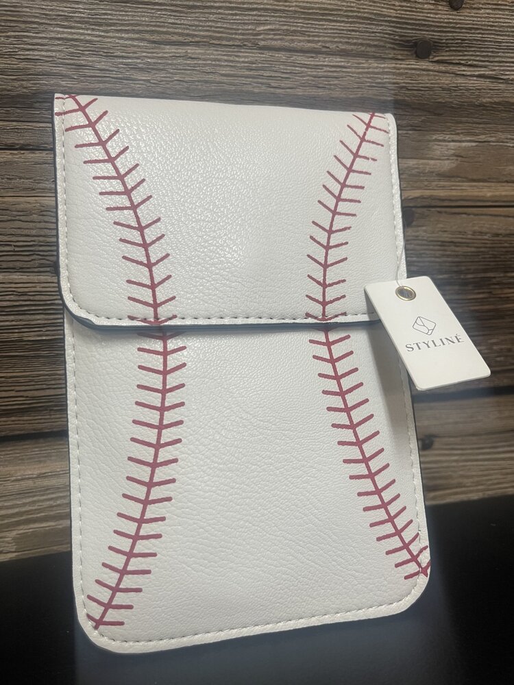 Baseball Cellphone Crossbody Bag with Clear Window