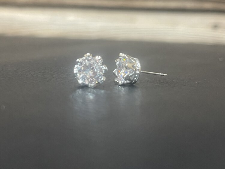 Crown Rhinestone Stud Earrings