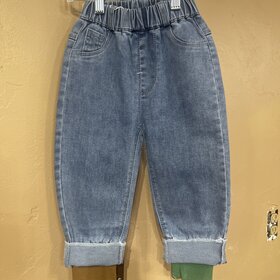 Blue Denim Cuffed Jeans