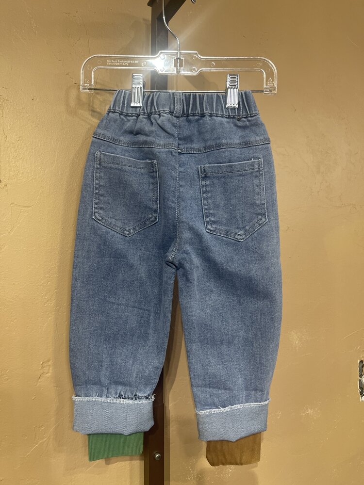 Blue Denim Cuffed Jeans