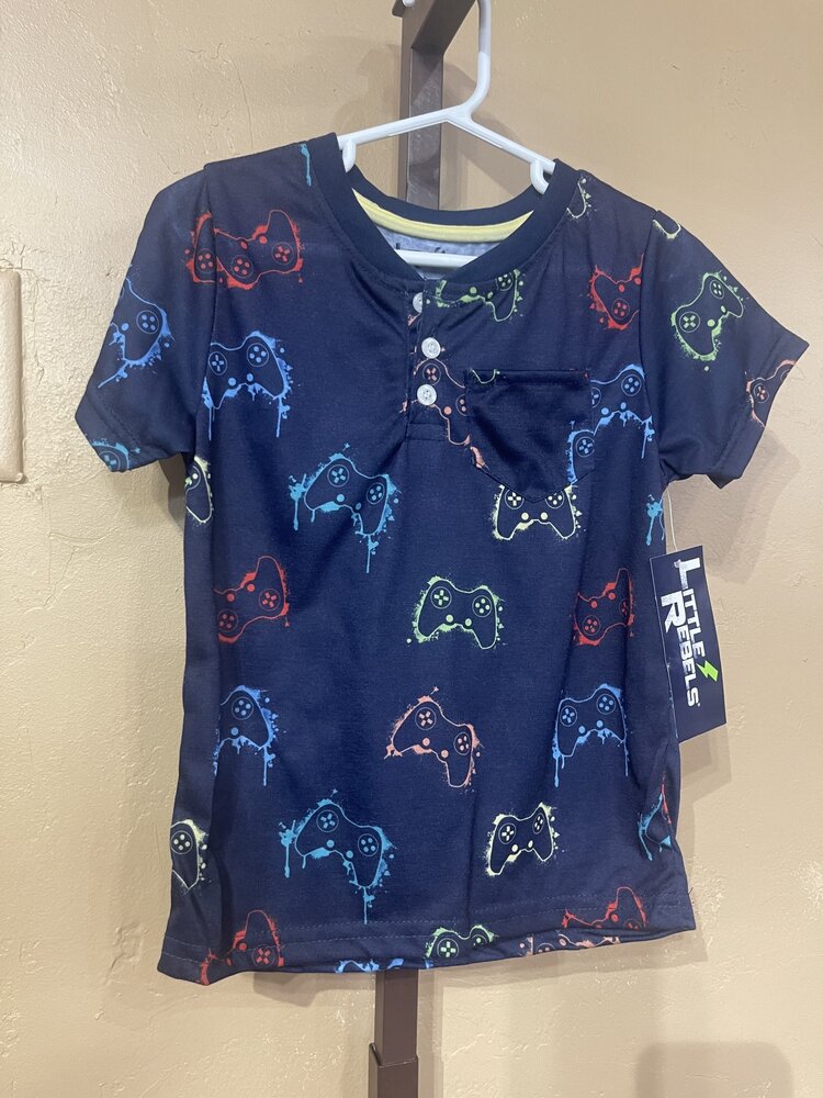 Navy Gamer Henley T-Shirt