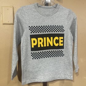 Gray Long Sleeve Prince T-Shirt, Size 7