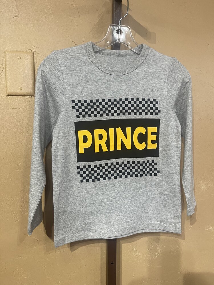 Gray Long Sleeve Prince T-Shirt, Size 7