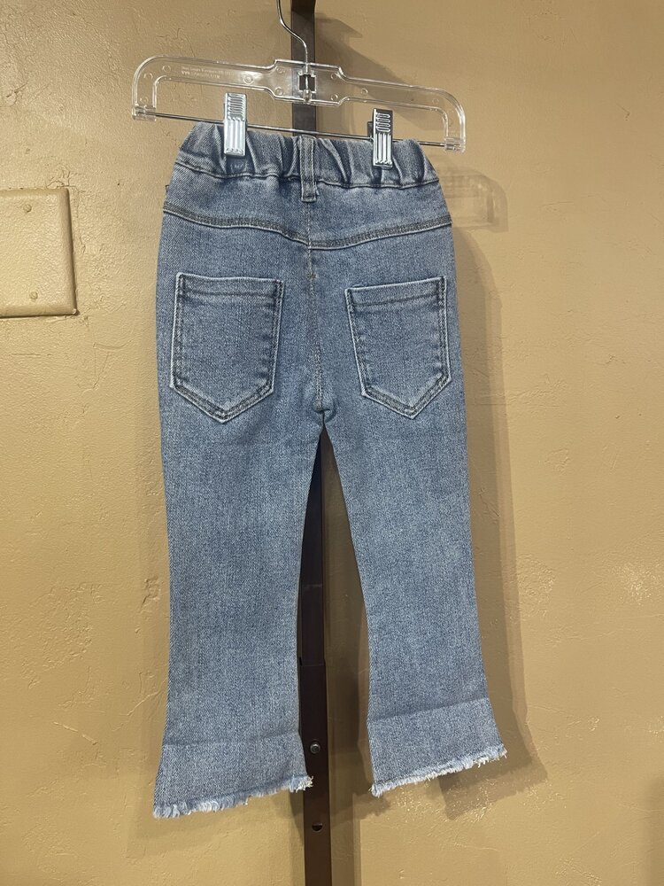 Blue Denim Stretch Flare Jeans