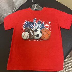 Red American Sports T-shirt, Size 2T